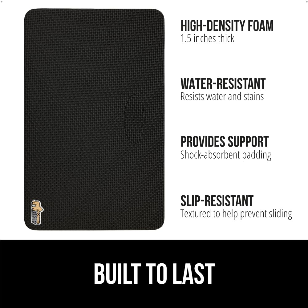 Gorilla Grip Extra Thick Kneeling Pad, Supportive Soft Foam Cushioning for Knee, Water Resistant Construction for Gardening, Bat