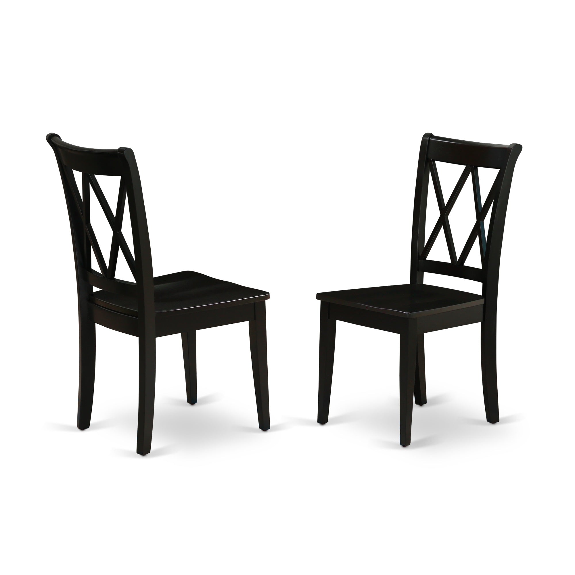 East West Furniture DLCL3-BLK-W 3Pc Round 42 Inch Dining Room Table With Two 9-Inch Drop Leaves And 2 Wood Seat Dining Chairs