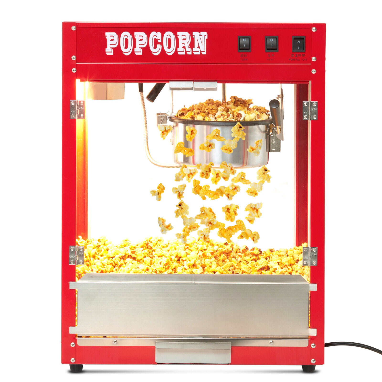 Great Choice Products 8 Oz Kettle Vintage Movie Theater Commercial Popcorns Machine W/ Interior Light