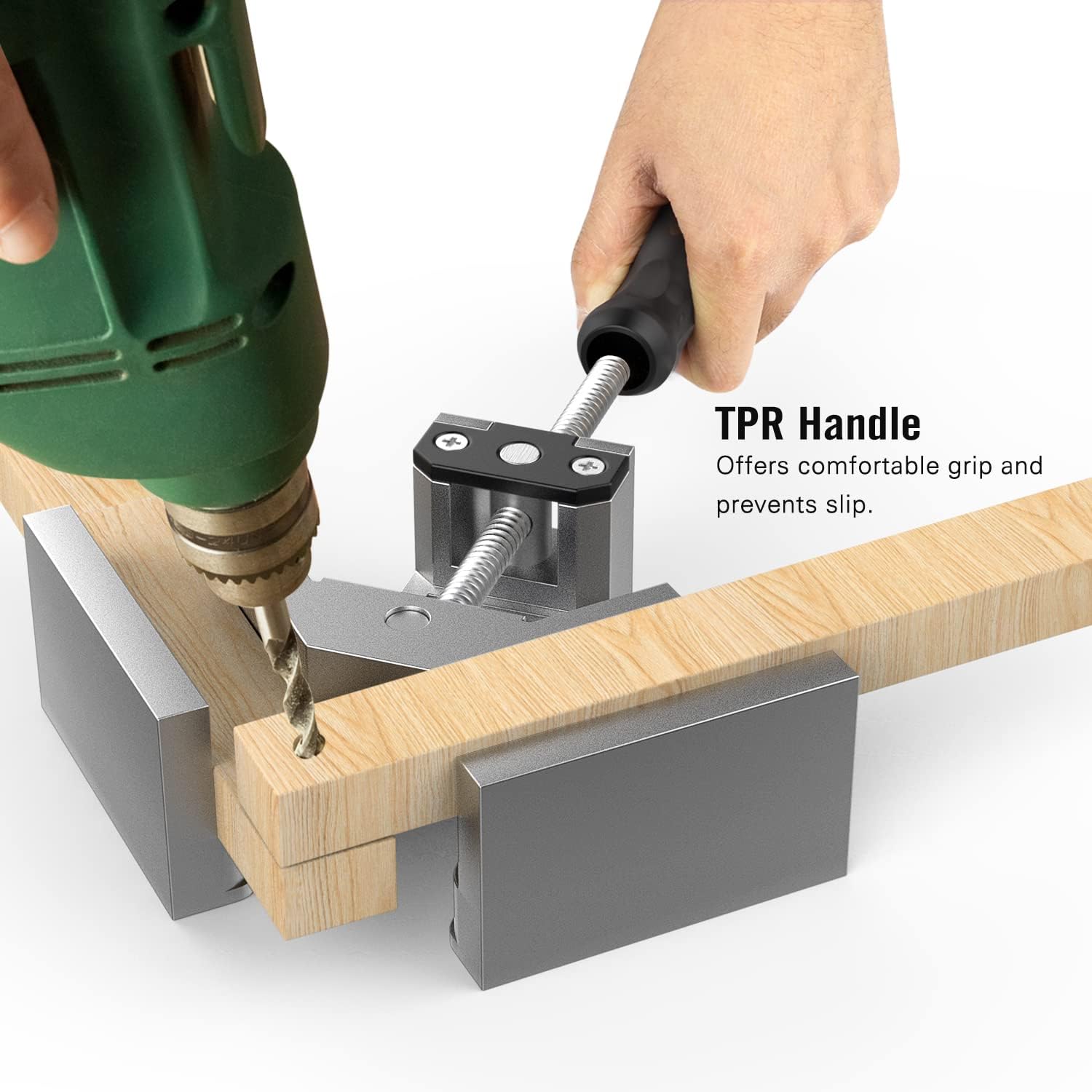Housolution Right Angle Clamp,  [4 PACK] Single Handle 90&a;#194;&a;#176; Aluminum Alloy Corner Clamp, Right Angle Clip Clamp Tool Wood