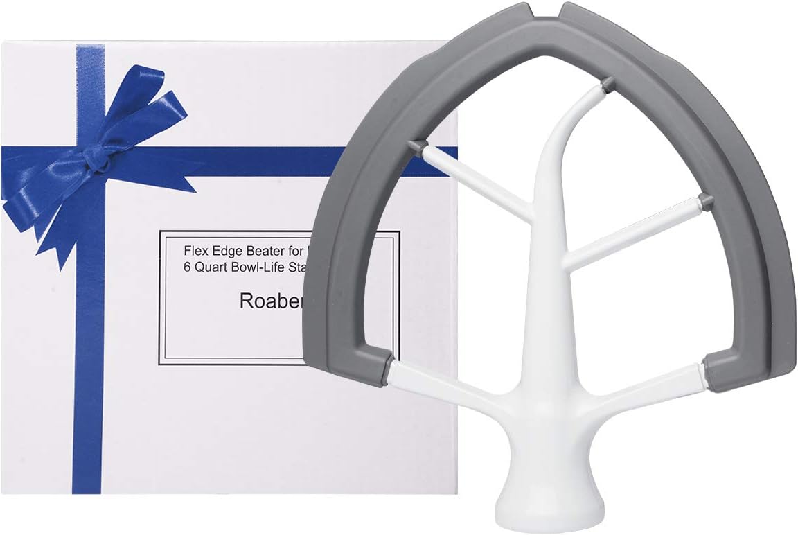 Generic Flex Edge Beater for KitchenAid Bowl-Lift Stand Mixer - 6 Quart Flat Beater Paddle with Flexible Silicone Edges