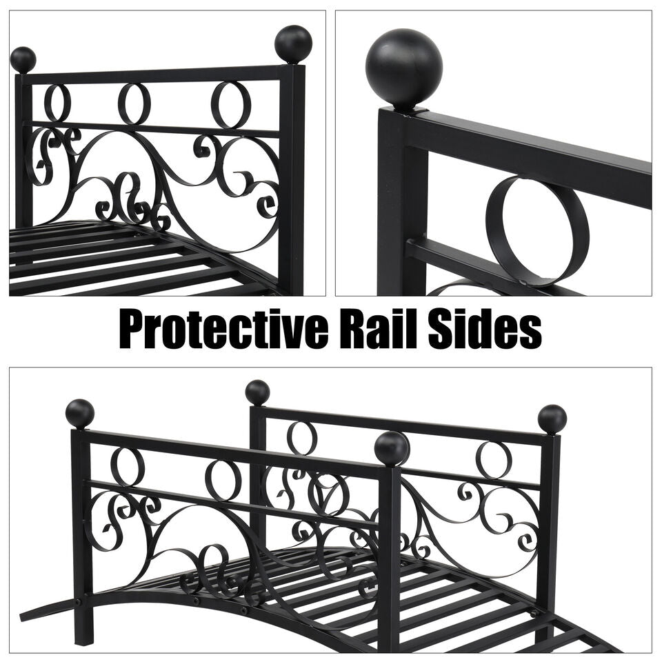 Stock Preferred High Quality Metal Garden Bridge with Security Guardrails (40x20x17)