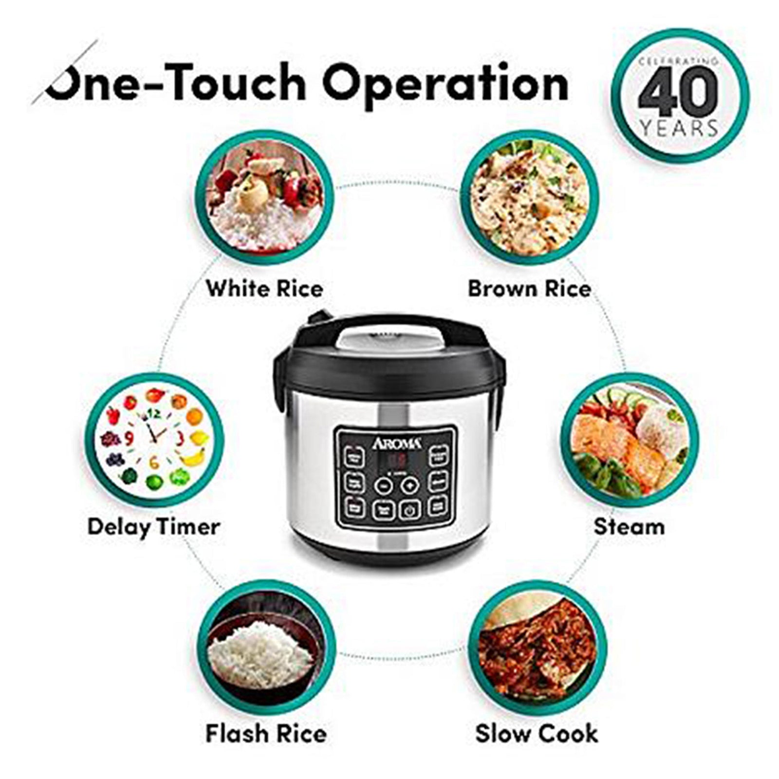 Aroma Housewares ARC-150SB  20 Cup Digital Slow Rice Cooker with Food Steamer
