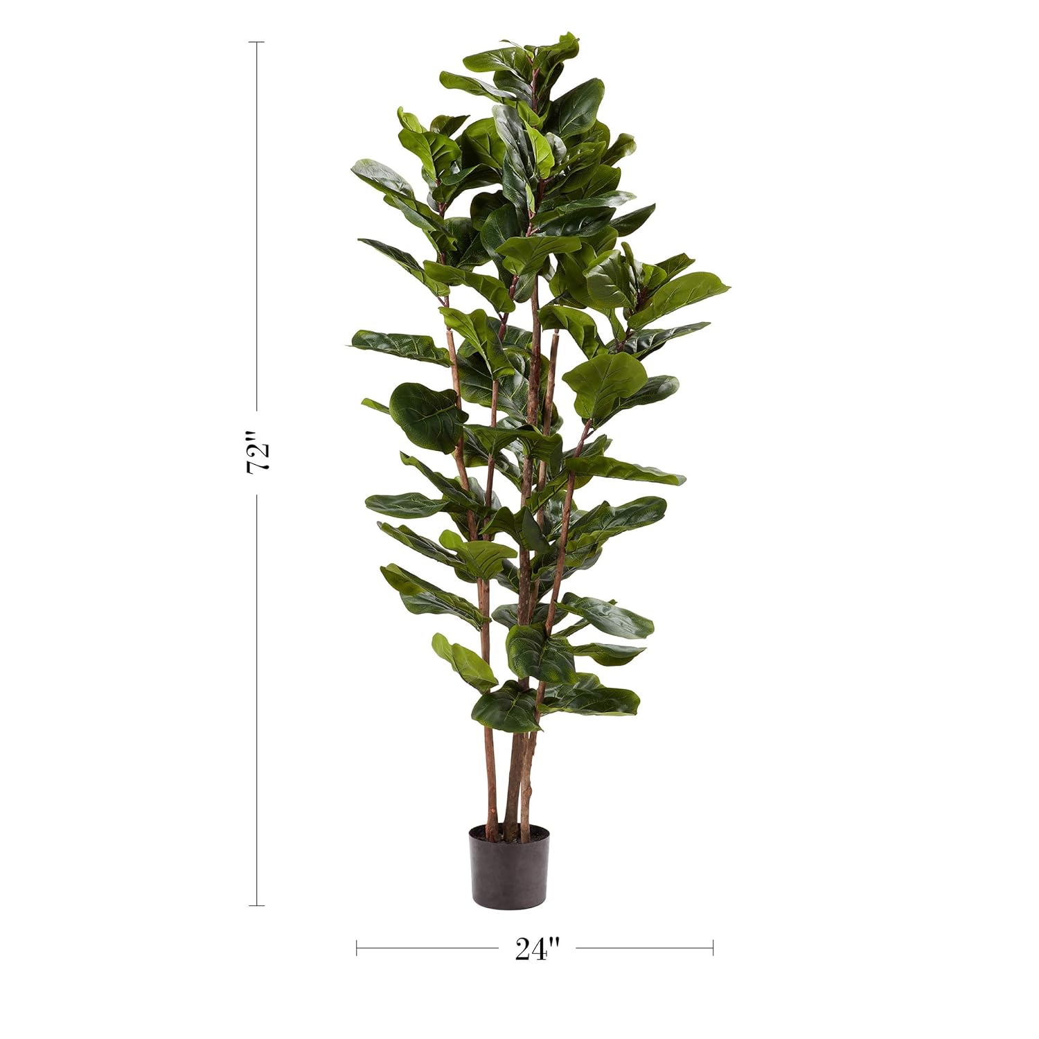GCP Products Home Artificial Fiddle Leaf Fig Tree-72 Faux Plant Natural Feel Leaves-Realistic Indoor Potted Topiary Dãcor
