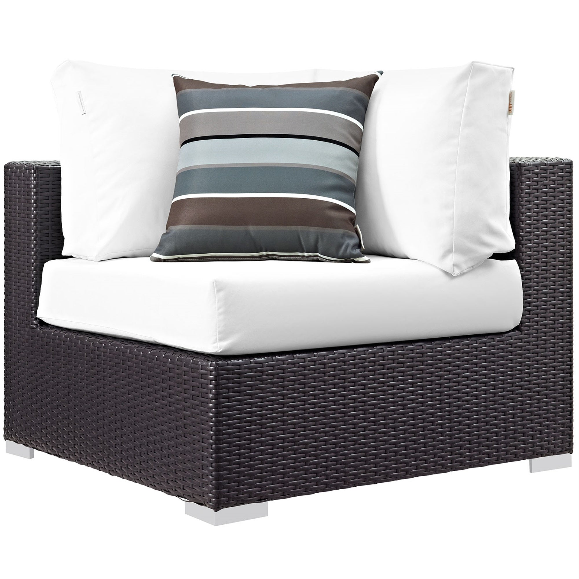 Ergode Convene 8 Piece Outdoor Patio Sectional Set - Espresso White
