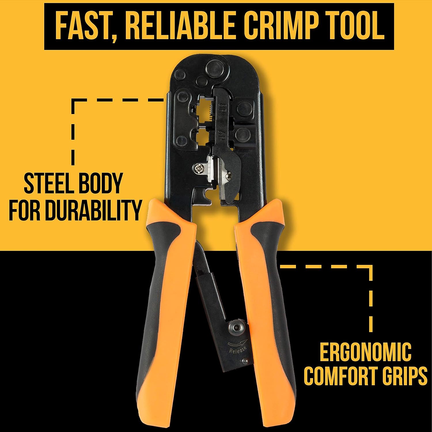 InstallerParts Professional Network Tool Kit 15 In 1 - RJ45 Crimper Tool Cat 5 Cat6 Cable Tester, Gauge Wire Stripper Cutting Twisting Tool, E