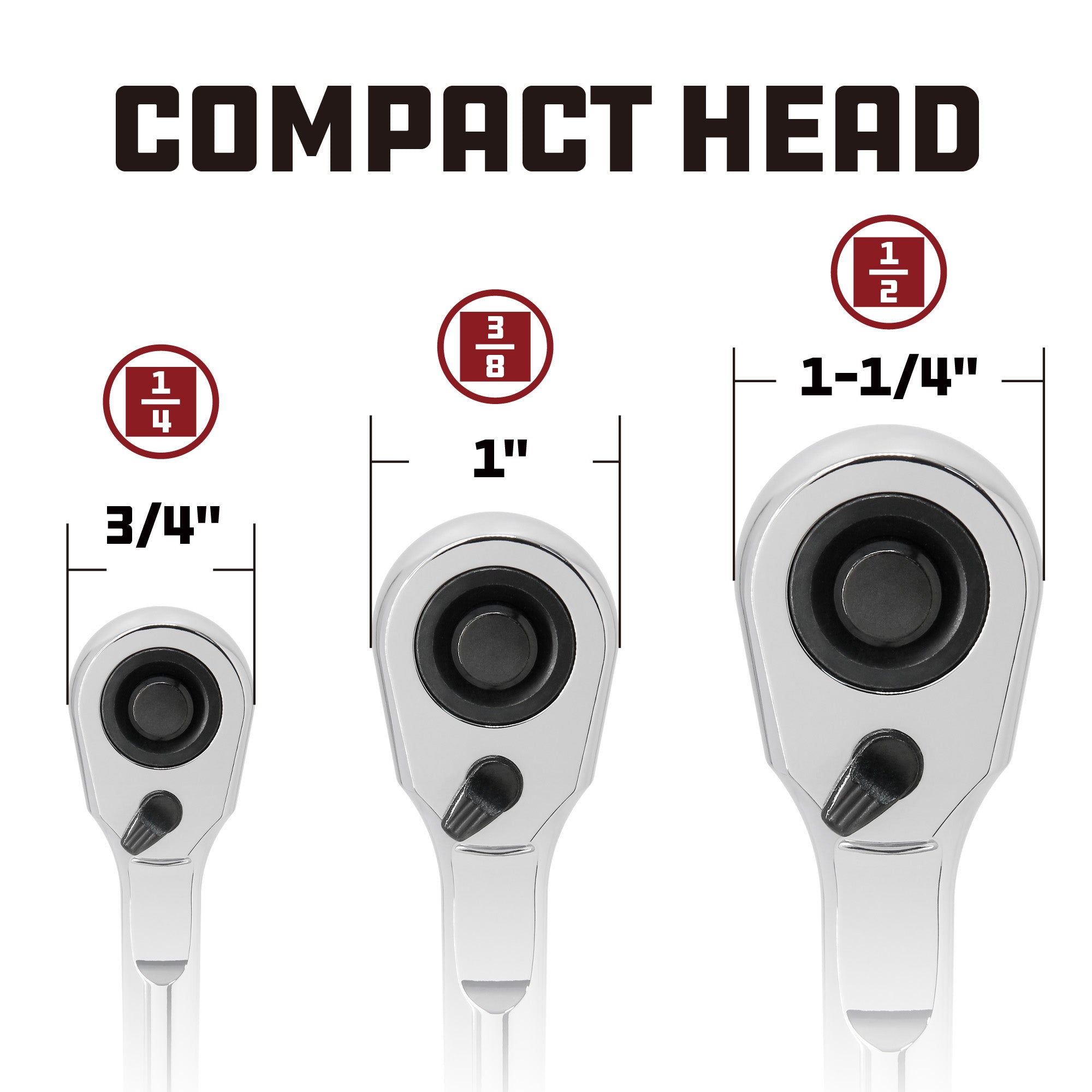 Powerbuilt 1/4 Inch Drive 72 Tooth Pro Tech Ratchet with Contour Handle - 649968