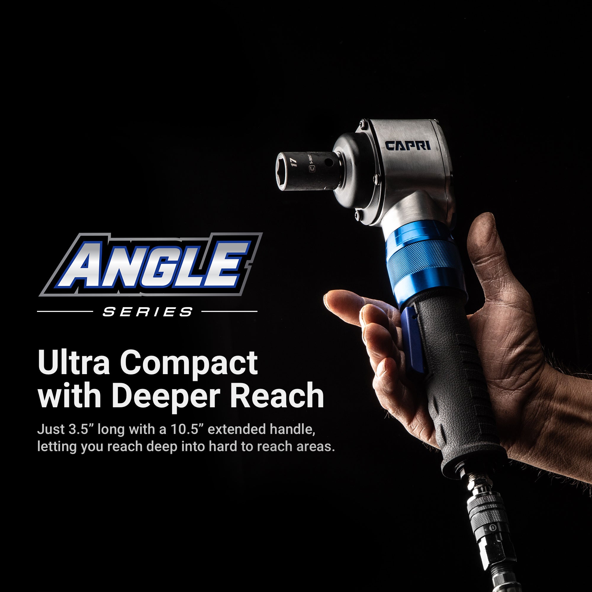 Capri Tools 3/8 in. Air Angle Impact Wrench, 415 ft. lbs.