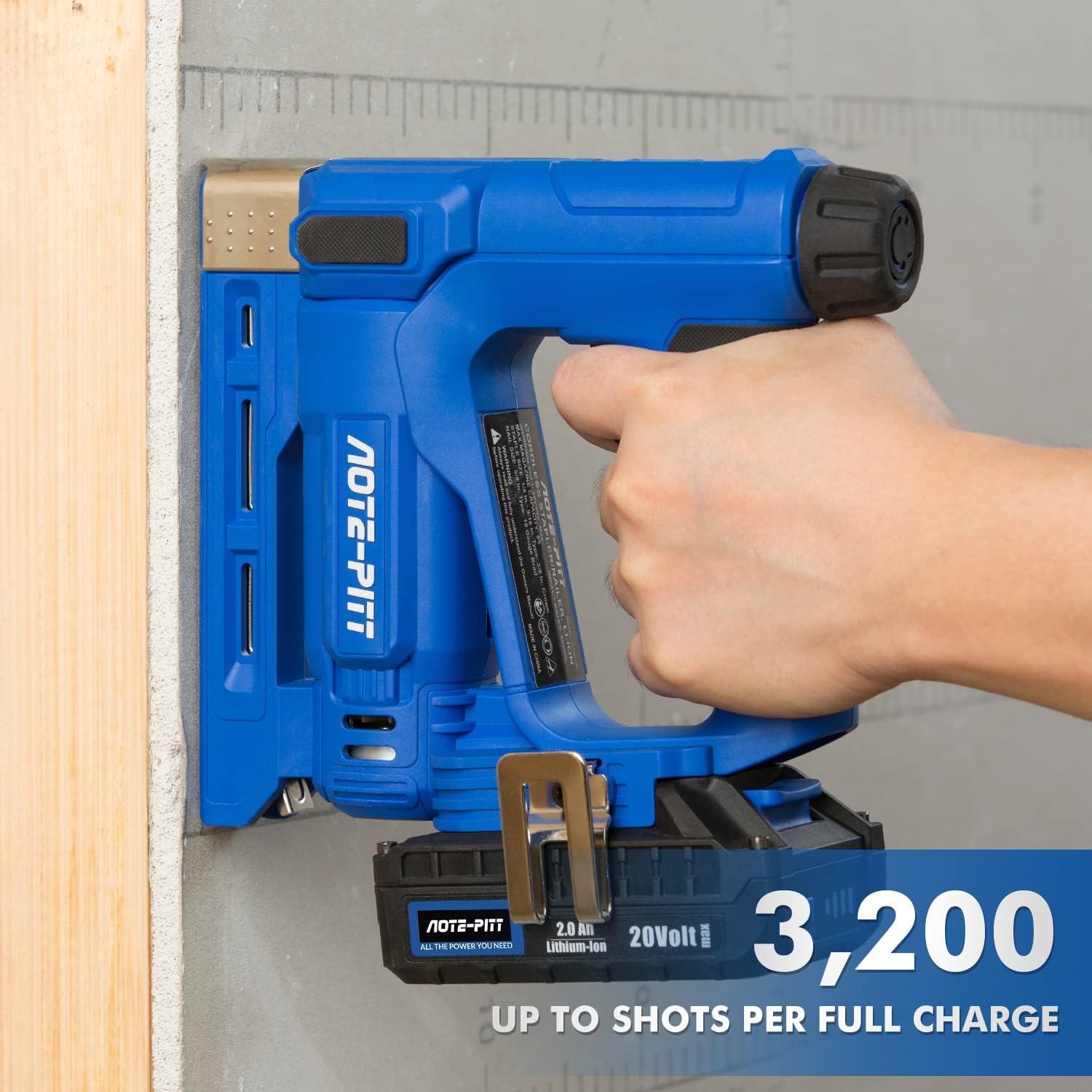 AOTE-Pitt 20V 2.0Ah Electric Stapler, Cordless Brad Nailer, 18 Gauge 2 in 1 Nail Gun Battery Powered for Upholstery and Carpent