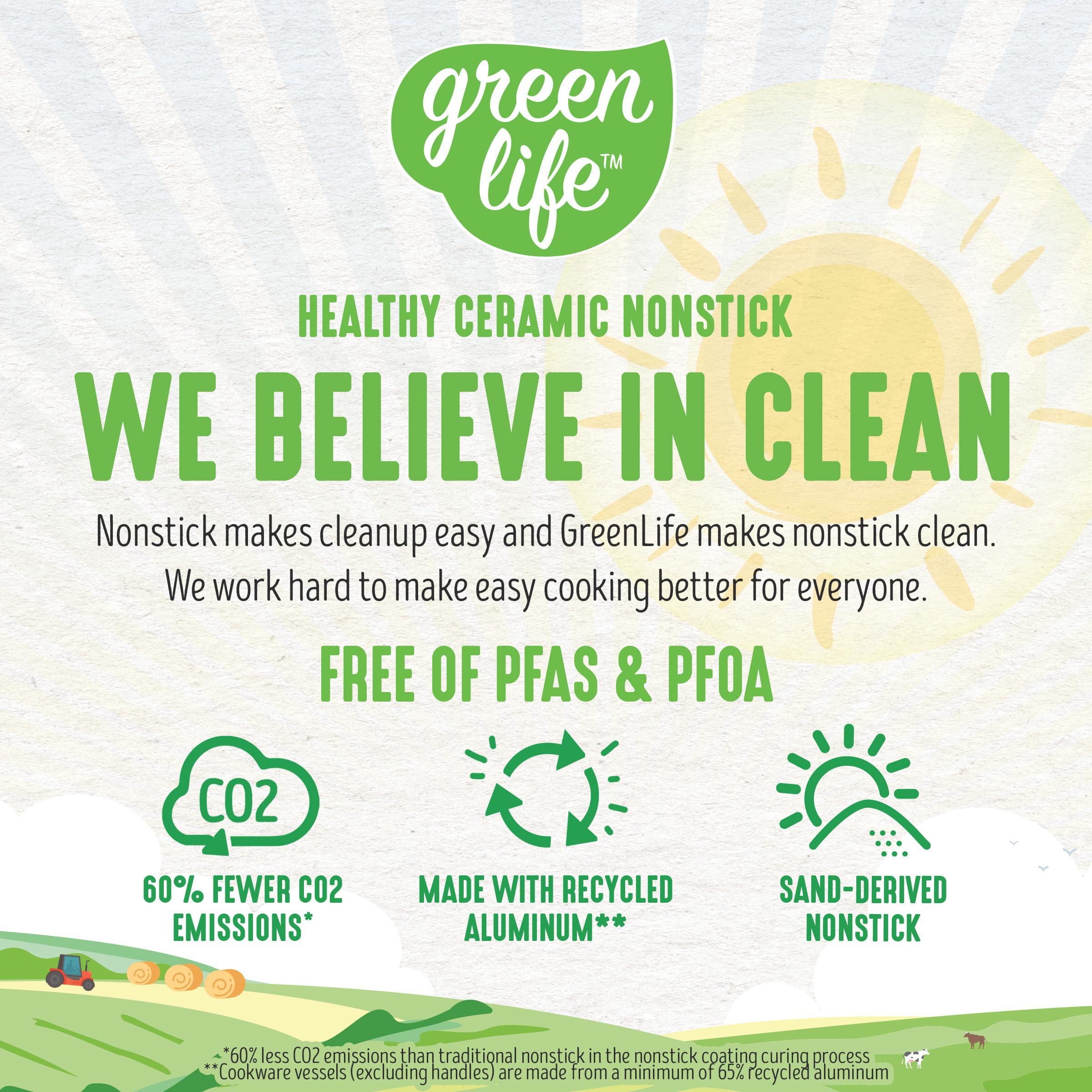 greenlife soft grip healthy ceramic nonstick 16 piece kitchen cookware pots and frying sauce saute pans set, pfas-free with k