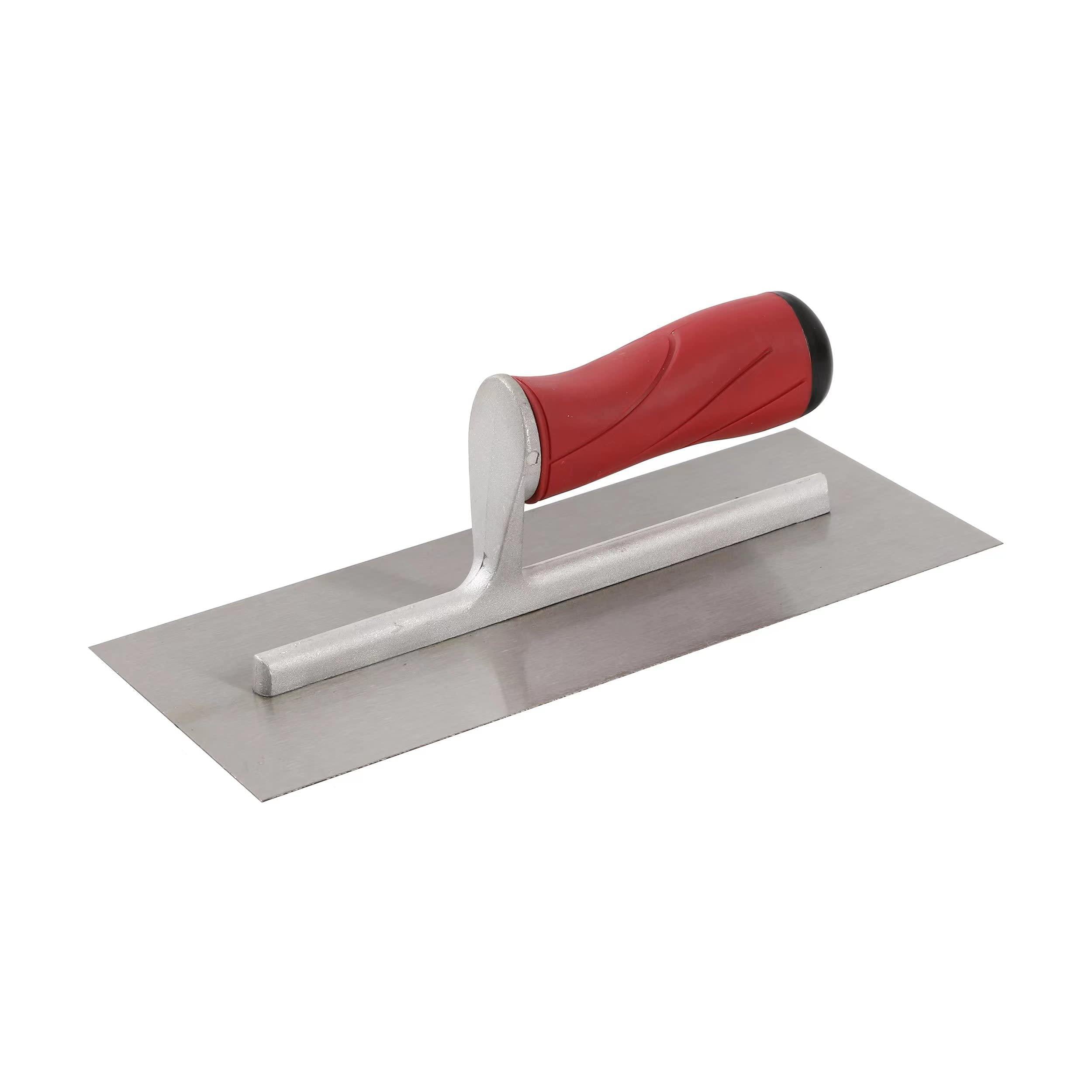 zjnoted 3 pcs carbon steel finishing masonry trowel set soft handle, concrete finishing tools plastering trowel wall-board pl