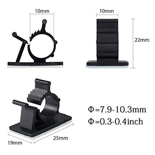 viaky 60 pieces cable clamps, viaky adjustable cable clip strong adhesive cable management drop wire holder car cable organizer des