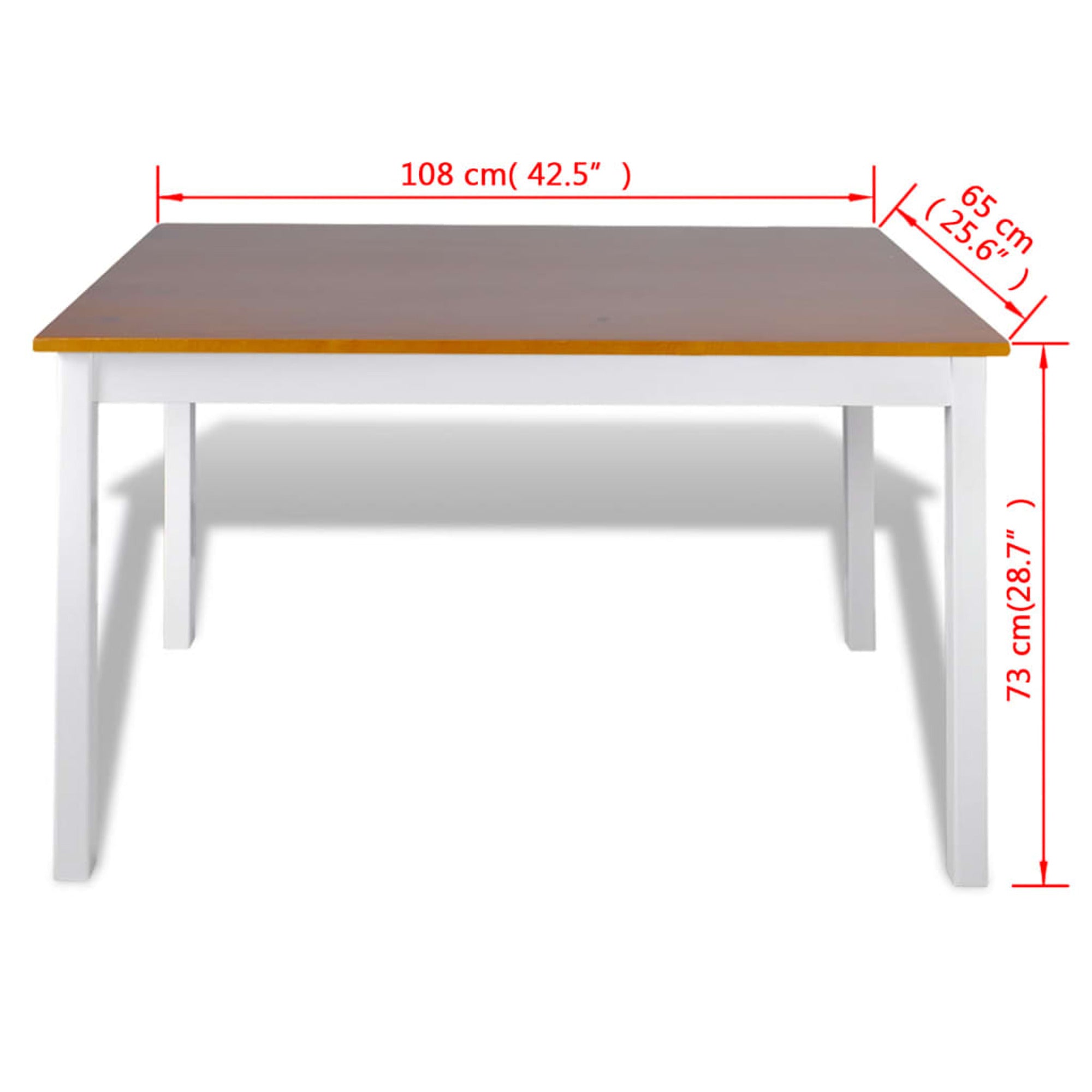 vidaXL Wooden Table with 4 Wooden Chairs Furniture Set Brown
