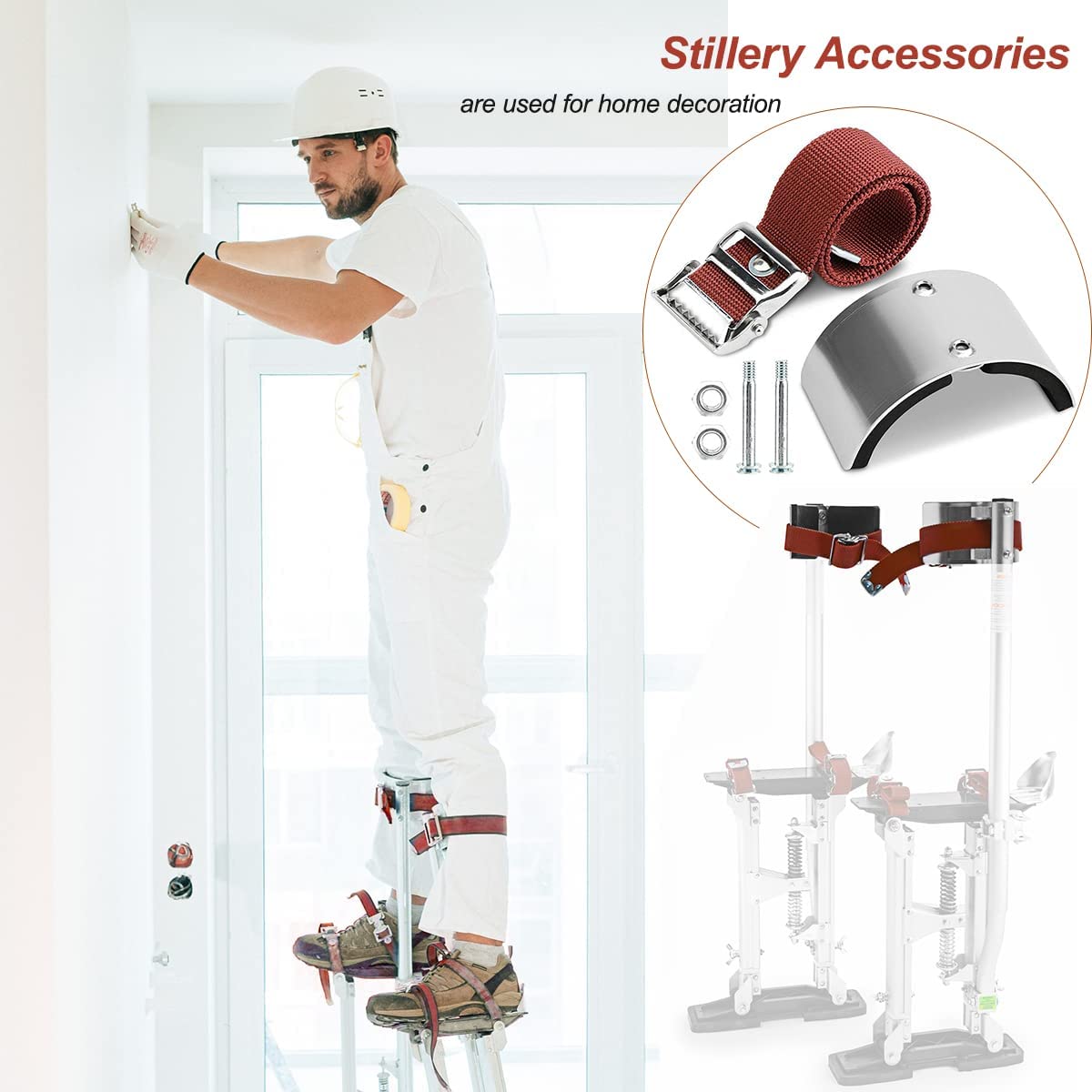 Generic 2 PCS Drywall Stilt Replacement Parts, Leg Straps Kit for Stilts, Leg Fixing for Plastering, Painting and Wiring