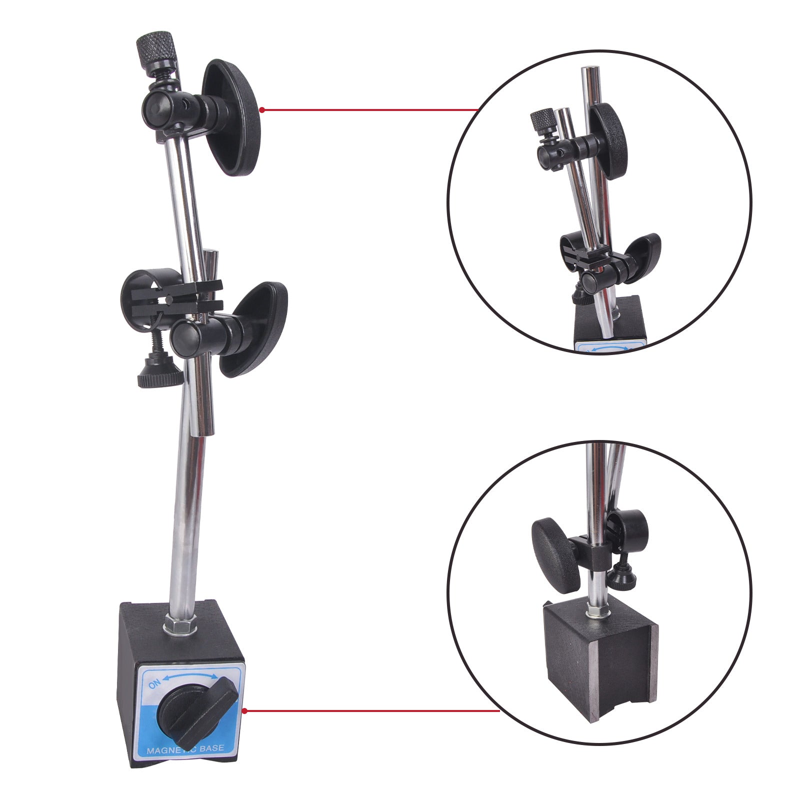 Great Choice Products Dial Indicator &a; Magnetic Base &a; Point Precision Inspection Tool Set 0-10Mm