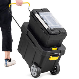 Gymax 2-in-1 Rolling Tool Box Set Mobile Tool Chest Storage Organizer Portable Black