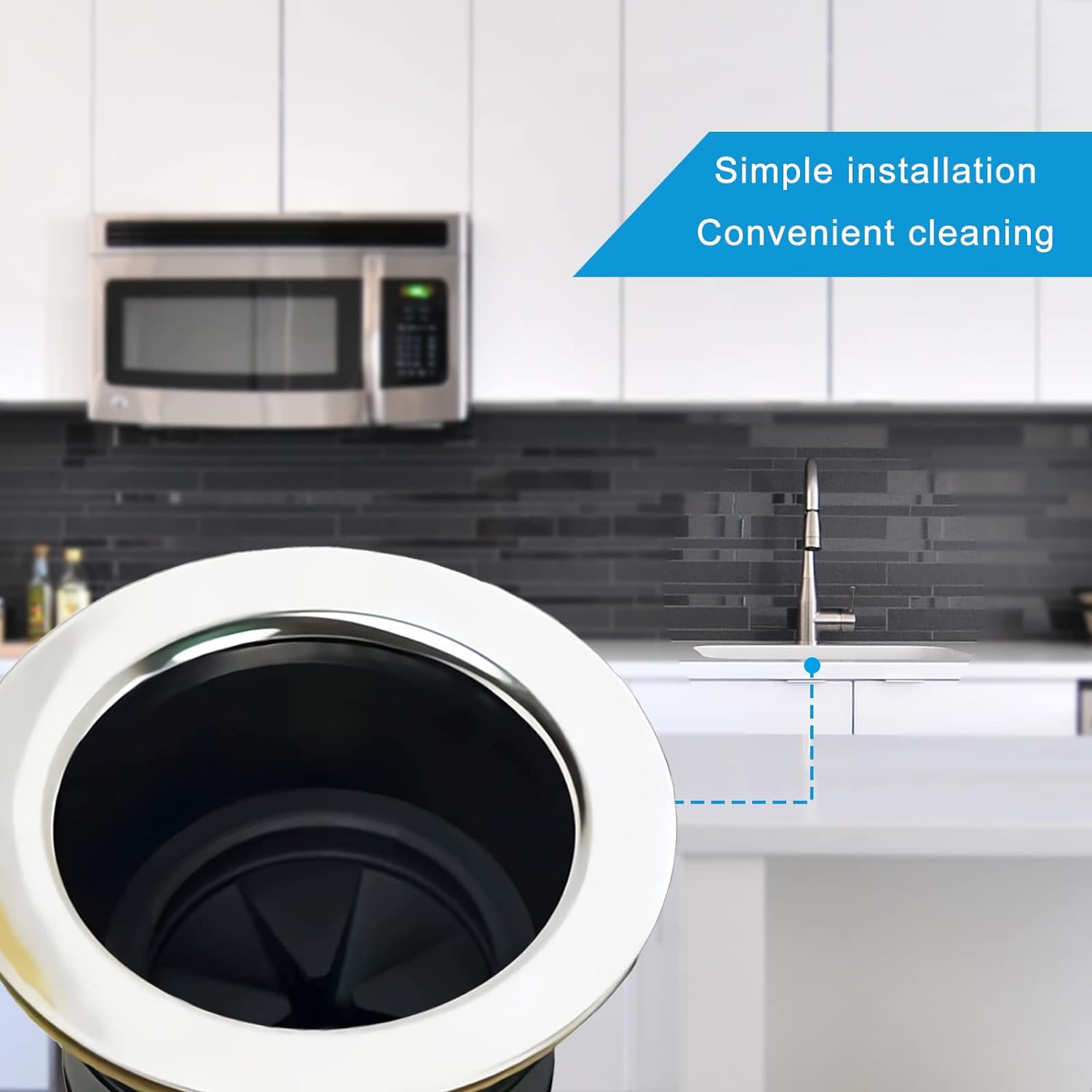 Gaxlay 3 PCS Garbage Disposal Splash Guards Sink Baffle, 3-1/8 Inch Food Waste Disposer Accessories, Suitable for Waste King, Whirlawa