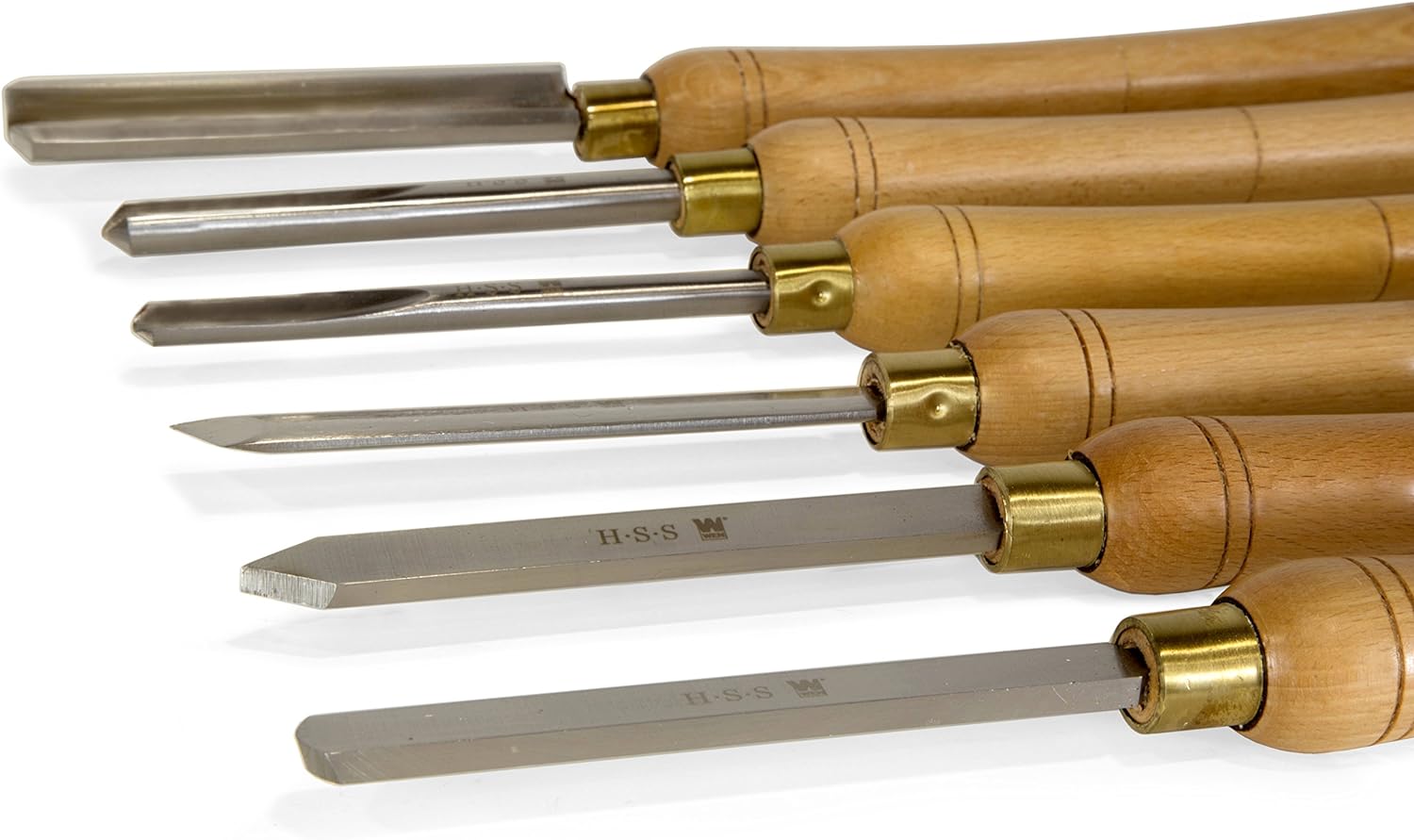 WEN CH11 6-Piece Artisan Chisel Set with 6-Inch High-Speed Steel Blades and 10-Inch England Beech Handles