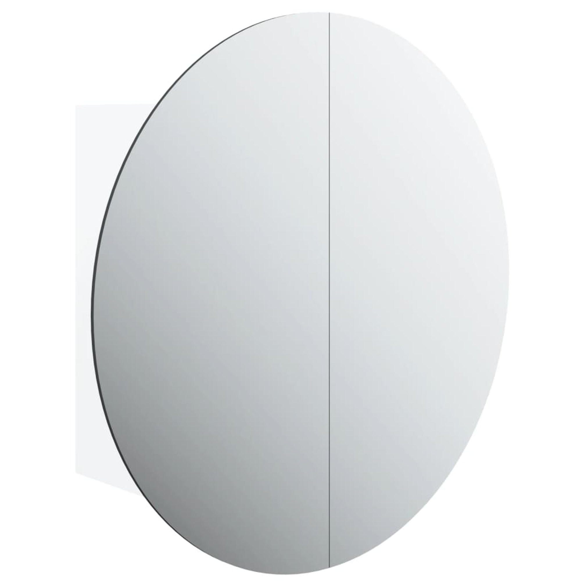 vidaXL Bathroom Cabinet with Round Mirror&a;LED White 18.5