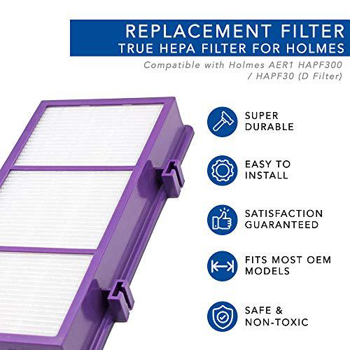 maximalpower 4 true hepa + 8 pre filter compatible with holmes aer1 allergen remover filter, replacement parts # hapf300ah-u4