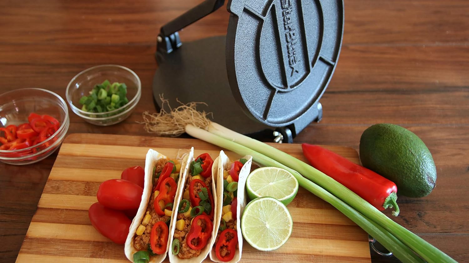 Generic 10 Inch Cast Iron Tortilla Press StarBlue with FREE 100 Pieces Oil Paper and Recipes e-book - Tool to make Indian style Chapati