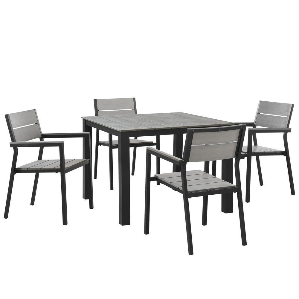 Modway Maine 5 Piece Outdoor Patio Dining Set