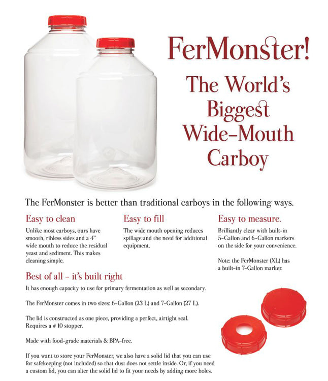 Home Brew Ohio FerMonster XL 7 Gallon Fermenter/Carboy
