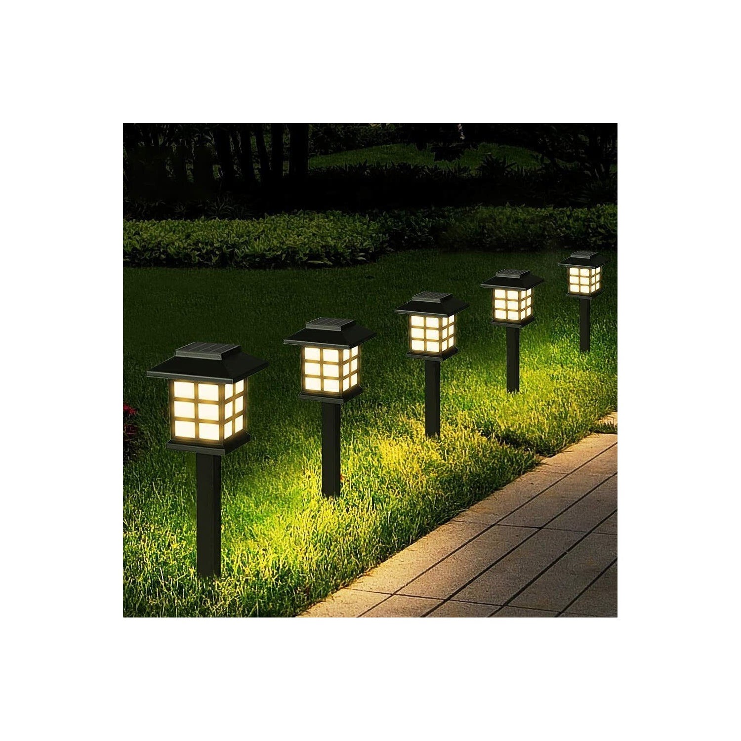 INTERLOPER Solar Garden Lights (12 Pack) Landscape Lighting Outdoor Lights Solar Pathway