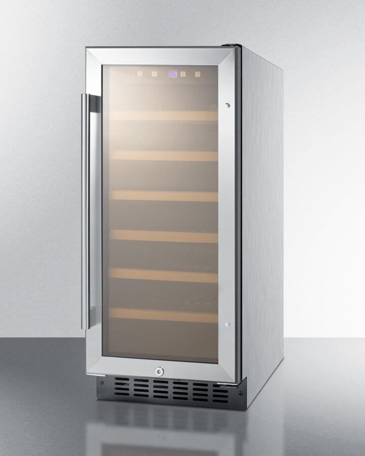 Summit SWC1535BCSS 15 Wine Cooler with 33 Bottle Capacity  in Stainless Steel