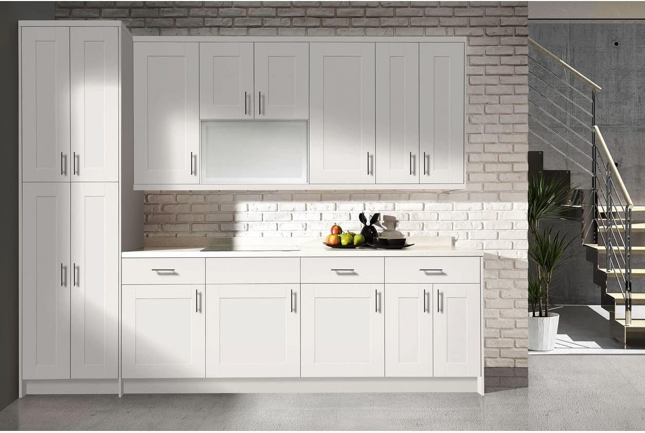 onestock Unfinished Solid Oak Wood Cabinet Door Replacement, Refacing Kitchen, Cupboard, Bathroom Panels, Shaker Style, Paintable, Stain