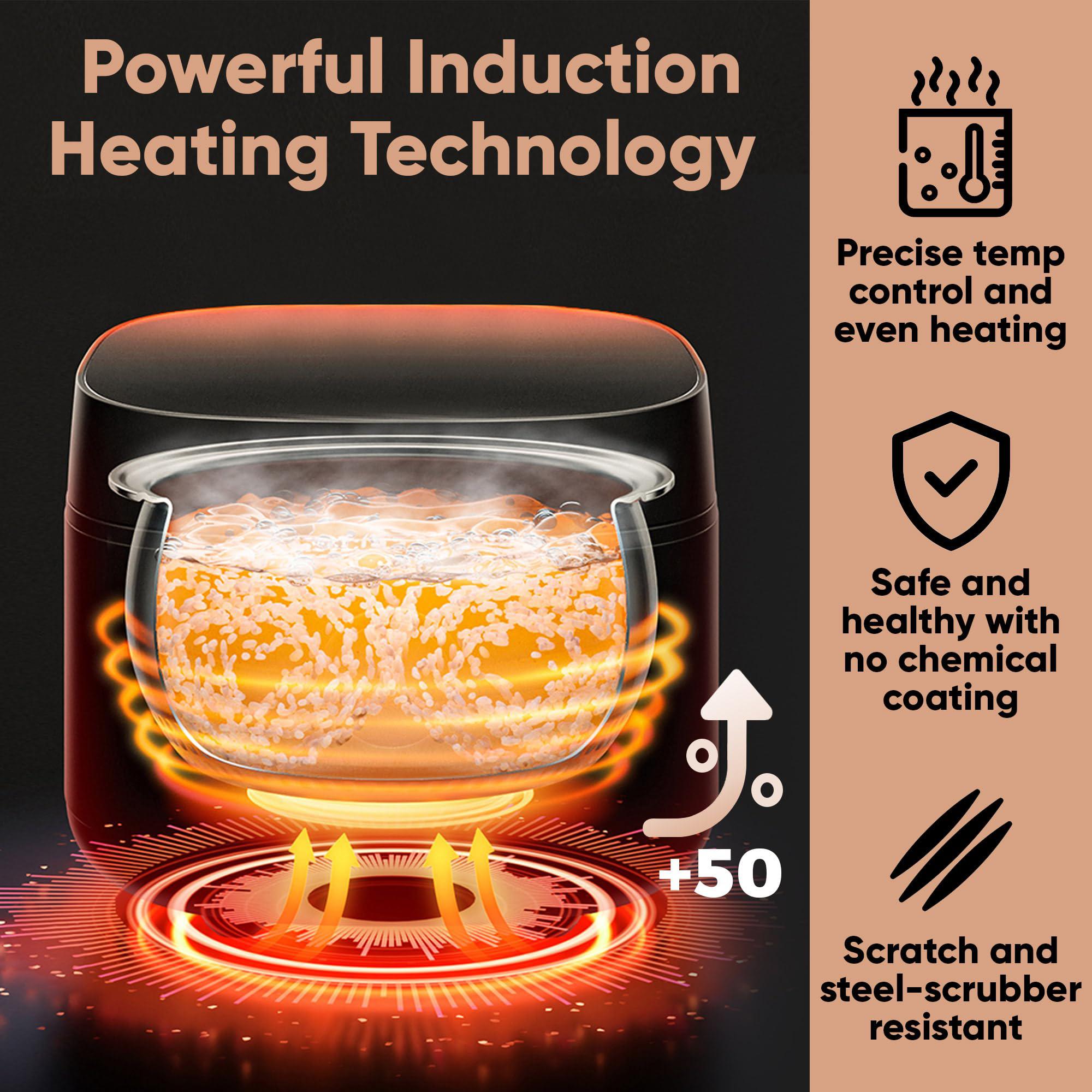 Tk Tartle Kitchen tartle kitchen induction heating rice cooker, 6 cups (uncooked) - ih technology for temperature control and efficiency - 16 m