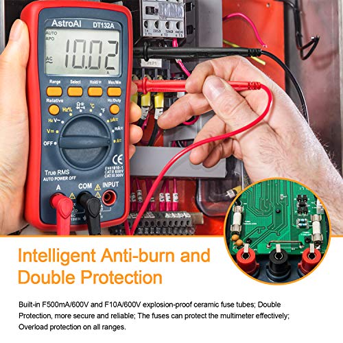 AstroAI Digital Multimeter TRMS 4000 Counts with DC AC voltmeter and Auto-Ranging Fast Accurately Measures Voltage, Current, Res