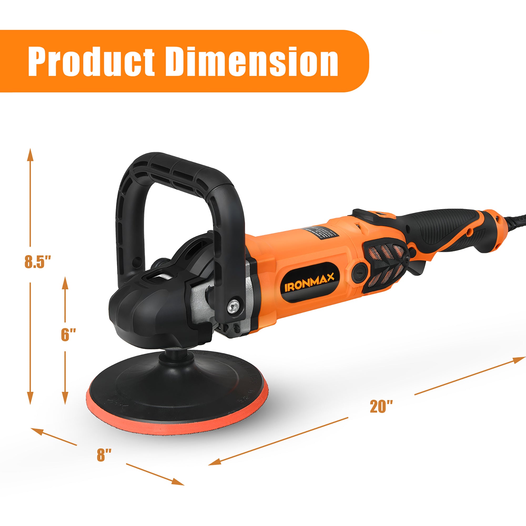 Costway IRONMAX 7&s;&s;/6&s;&s; 1400W Electric Buffer Polisher 6 Variable Speed Waxer Sander w/Accessories