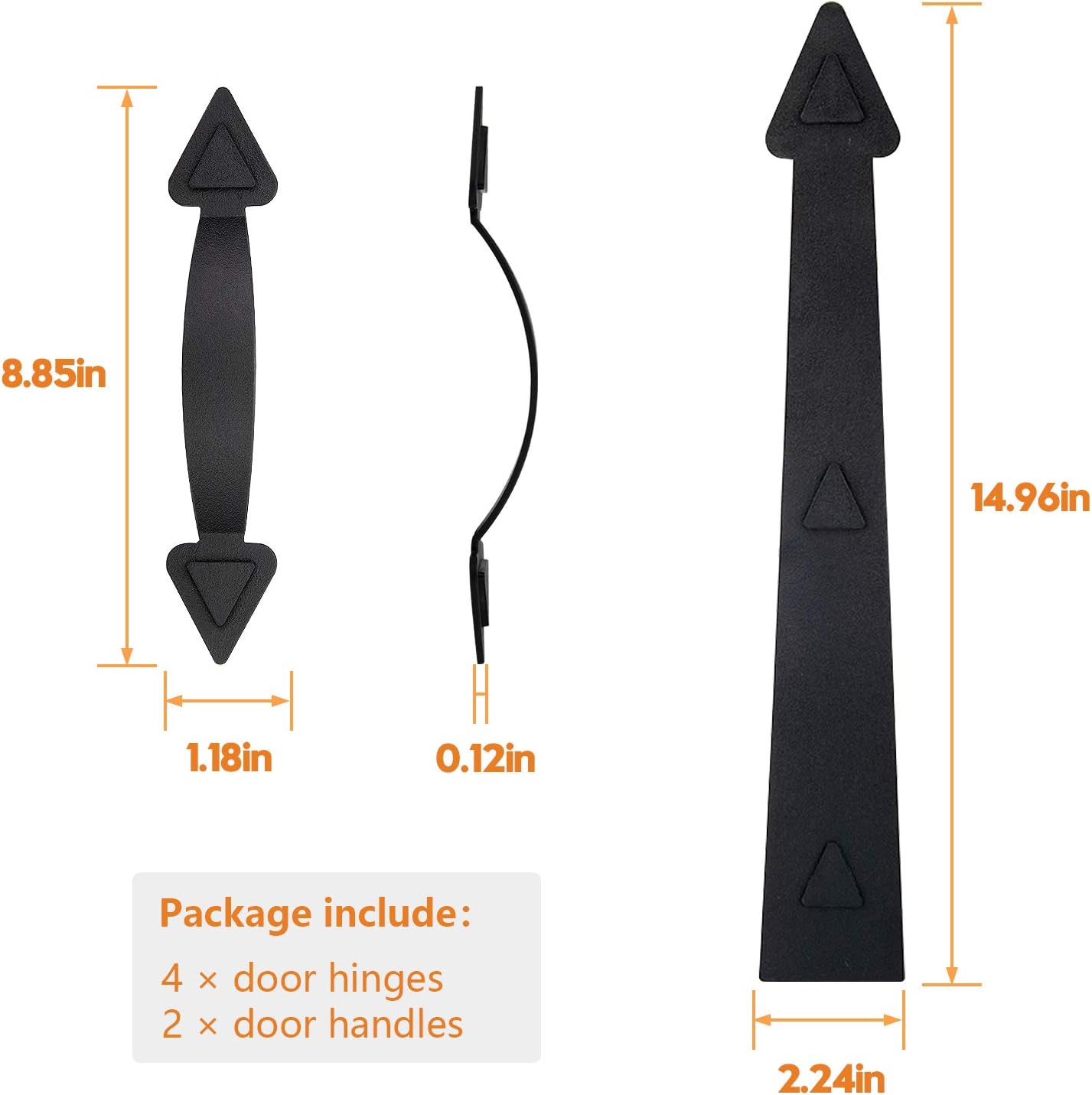 Papillon Decorative Premium Magnetic Garage Door Hardware Kit Carriage House Accents Faux 4 Hinges and 2 Handles Decor Kit for Metal Gar