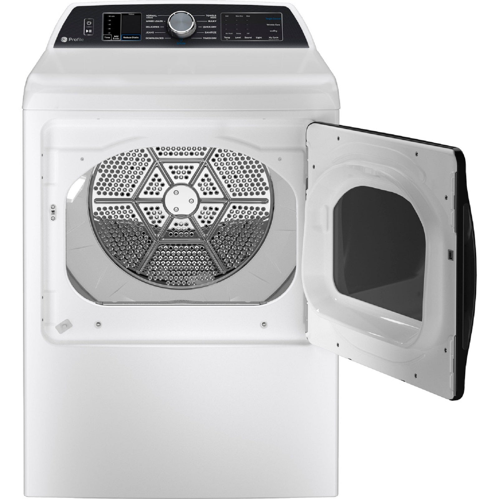 GE Appliances PTD70GBSTWS GE Profile 7.4 cu. ft. Capacity Smart Aluminized Alloy Drum Gas Dryer with Sanitize Cycle and Sensor Dry &a;#8211; White