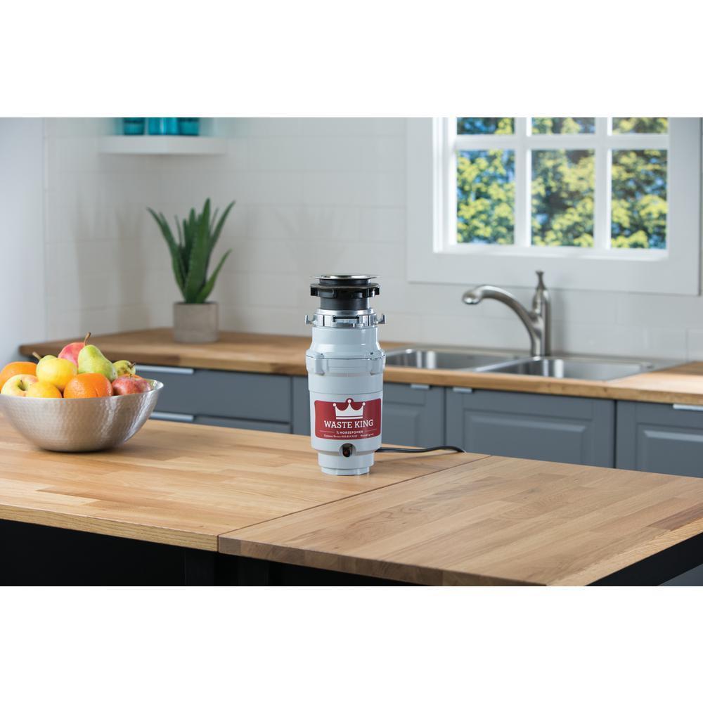 Waste King Legend Series 1/2 HP Continuous Feed Garbage Disposal Kitchen Compact