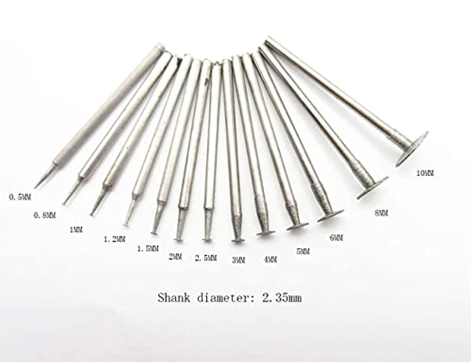 luo ke 13 pcs 2.35mm shank t shape head diamond grinding burr drill bits sets for dremel rotary tools