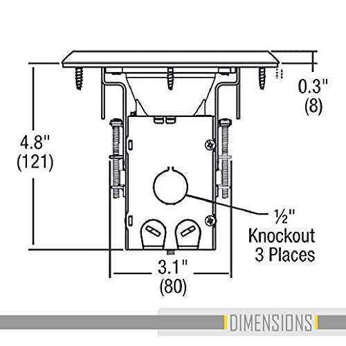Hubbell Raco Hubbell-Raco 6239 Floor Kit with Recessed Duplex 15A TR Device and Adjustable Steel Box, 1-Gang, Nickel