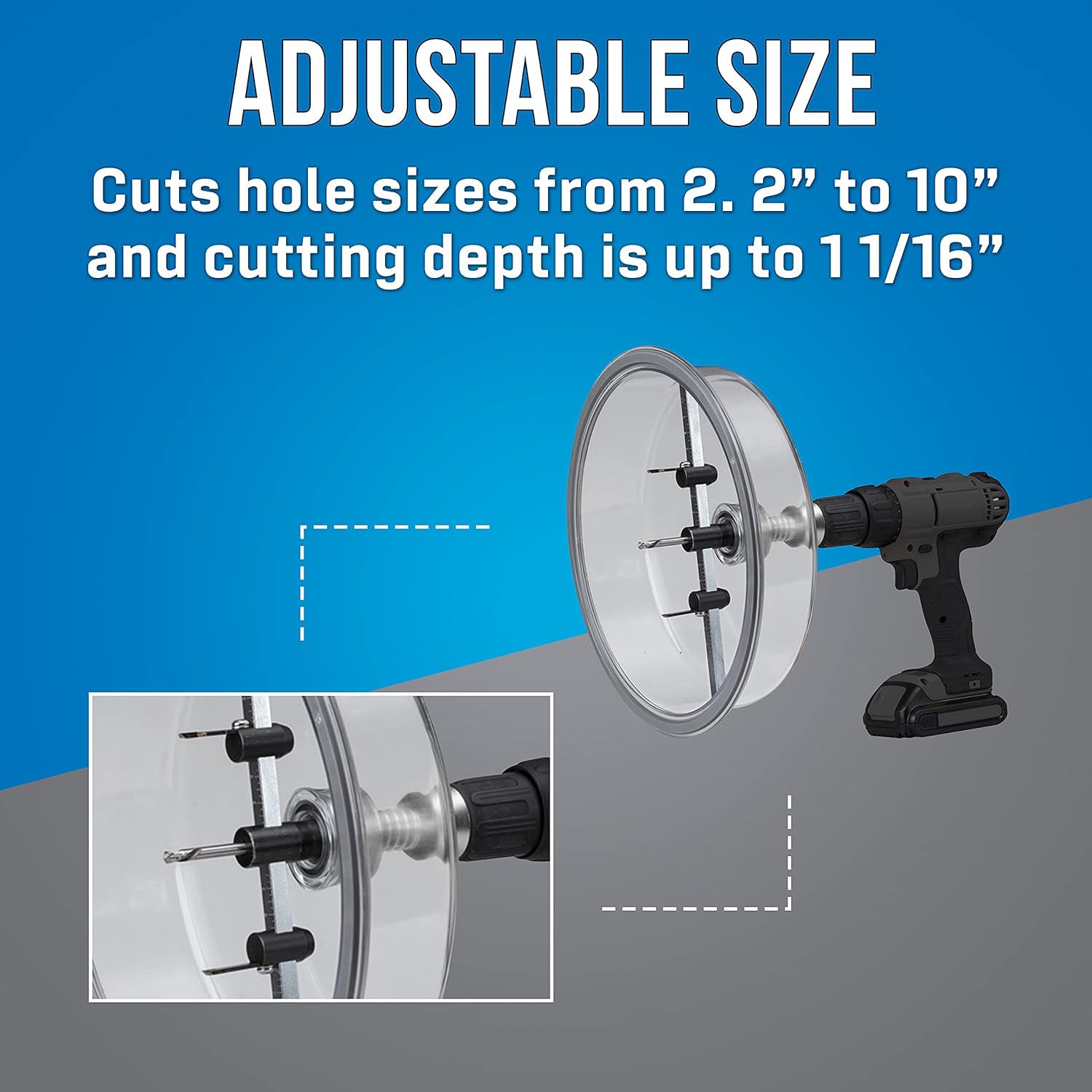 Generic Jonard Tools AHC-10, Professional Grade Round Hole Saw Cutter, Includes Dust Shield and Case, Cuts Plywood Plasterboard Sheetro