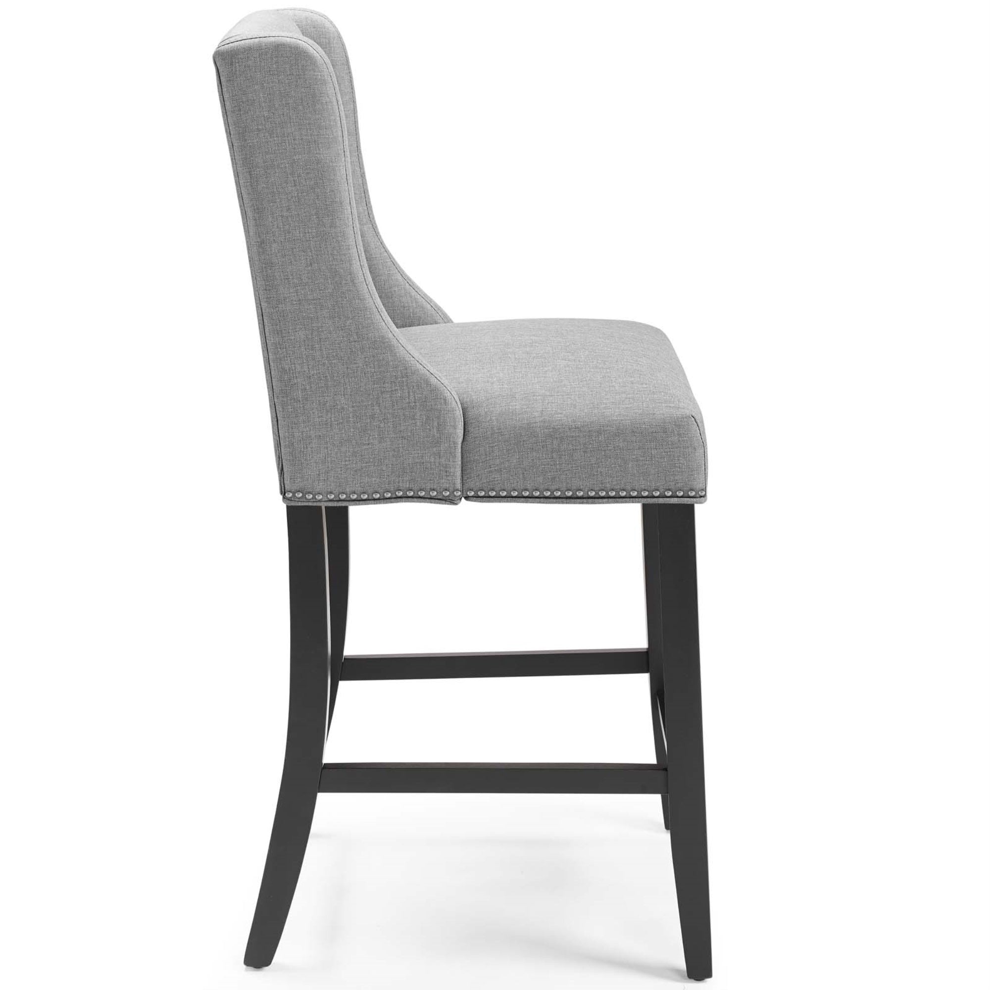 Modway Baron Upholstered Fabric Counter Stool Light Gray