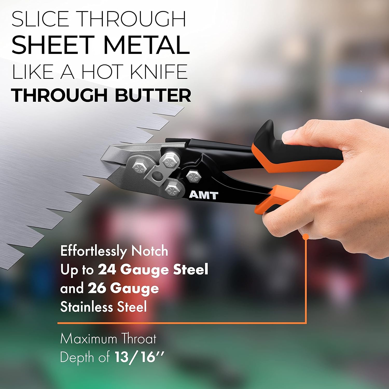 AMERICAN MUTT TOOLS Sheet Metal Hand Notcher, Sheet Metal V Notcher &a;#226;&a;#128;&a;#147; Cuts 30 Degree V Notch in Sh