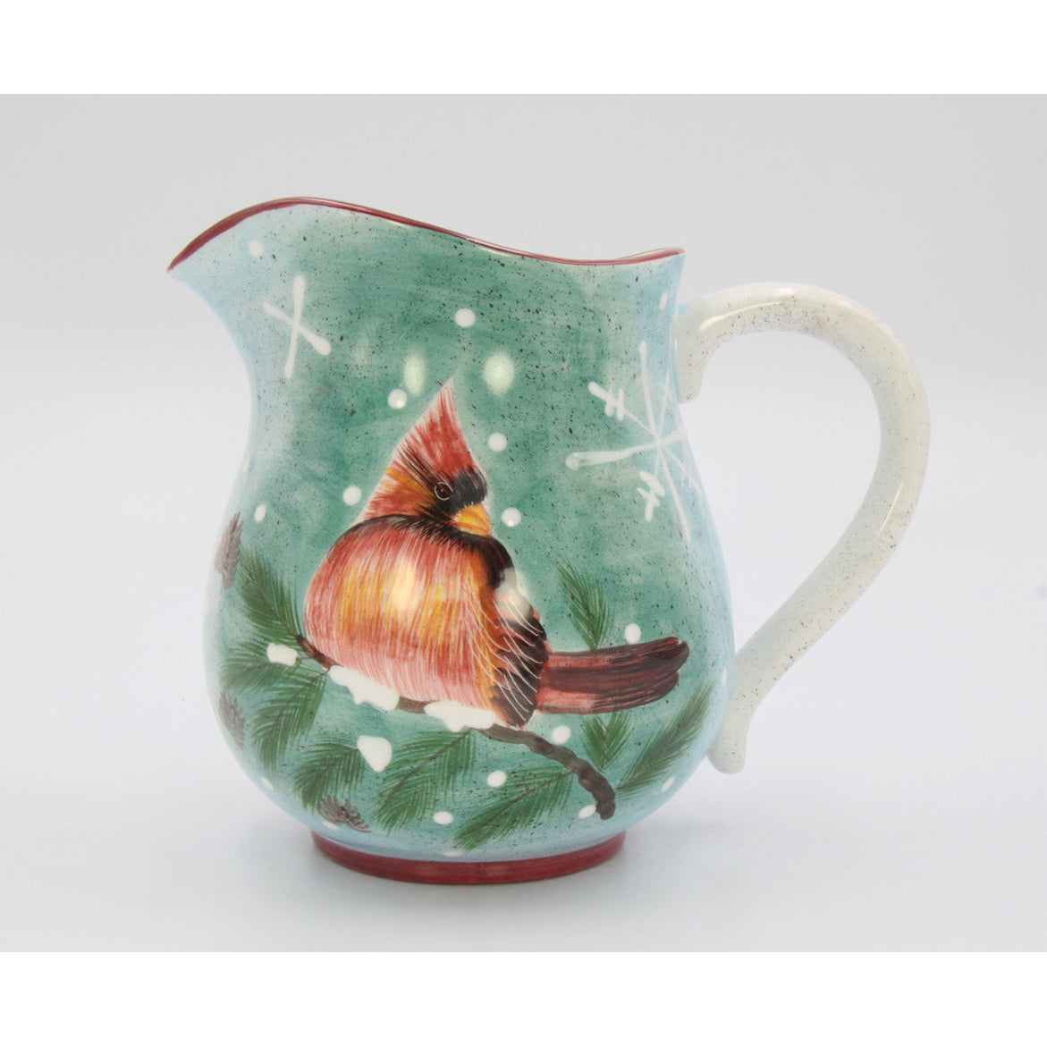 kevinsgiftshoppe Ceramic Cardinal Bird Christmas Pitcher, Home Dcor, Gift for Her, Gift for Mom, Kitchen Dcor, Christmas Dcor