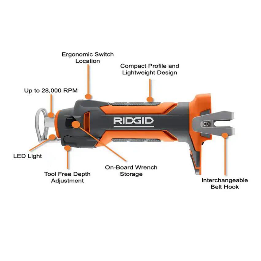 ridgid 18 volt drywall cut-out tool kit with 2.0 ah battery and charger