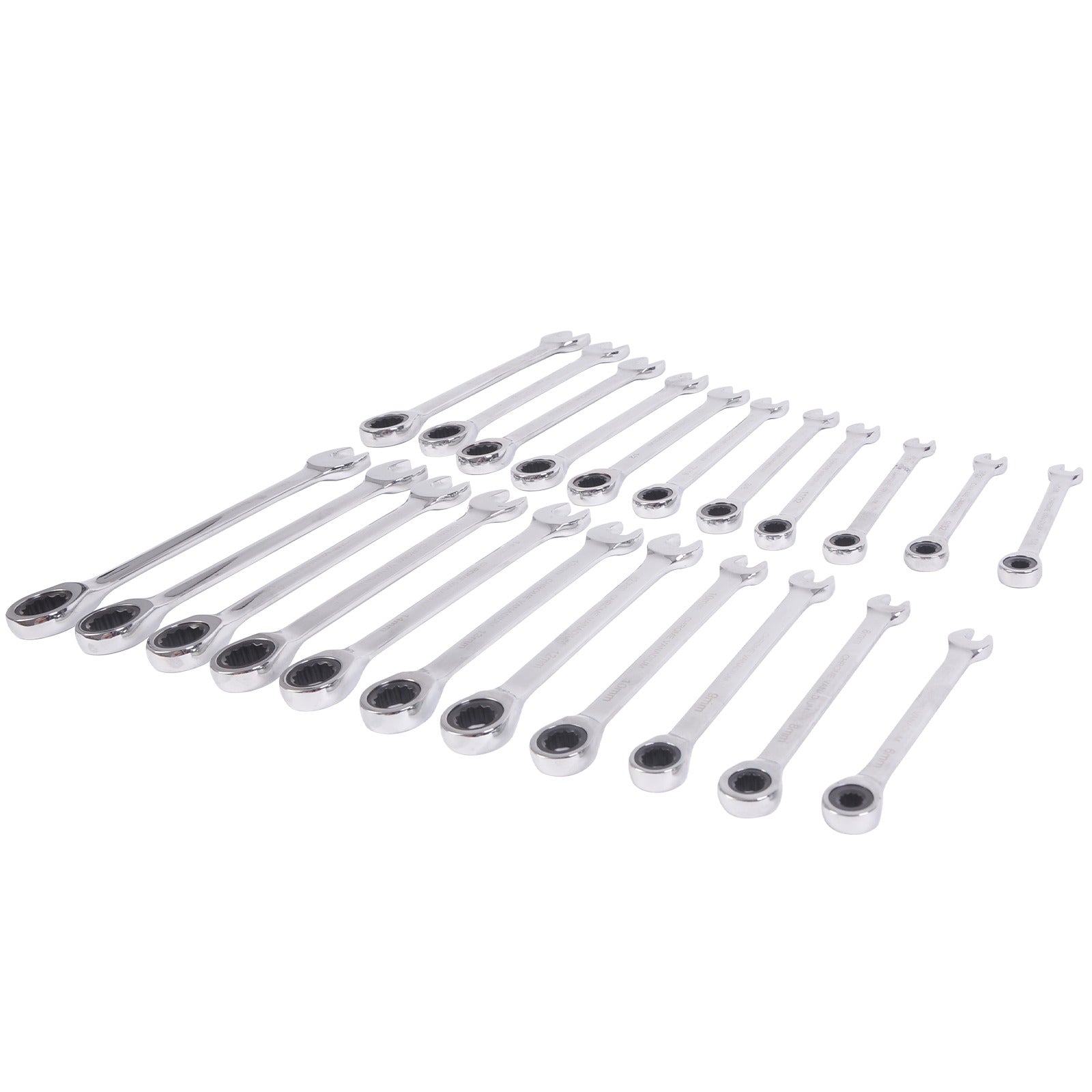 Great Choice Products 22Pcs Ratchet Spanner Set Metric Sae Imperial Combination Ratcheting Wrench Kit