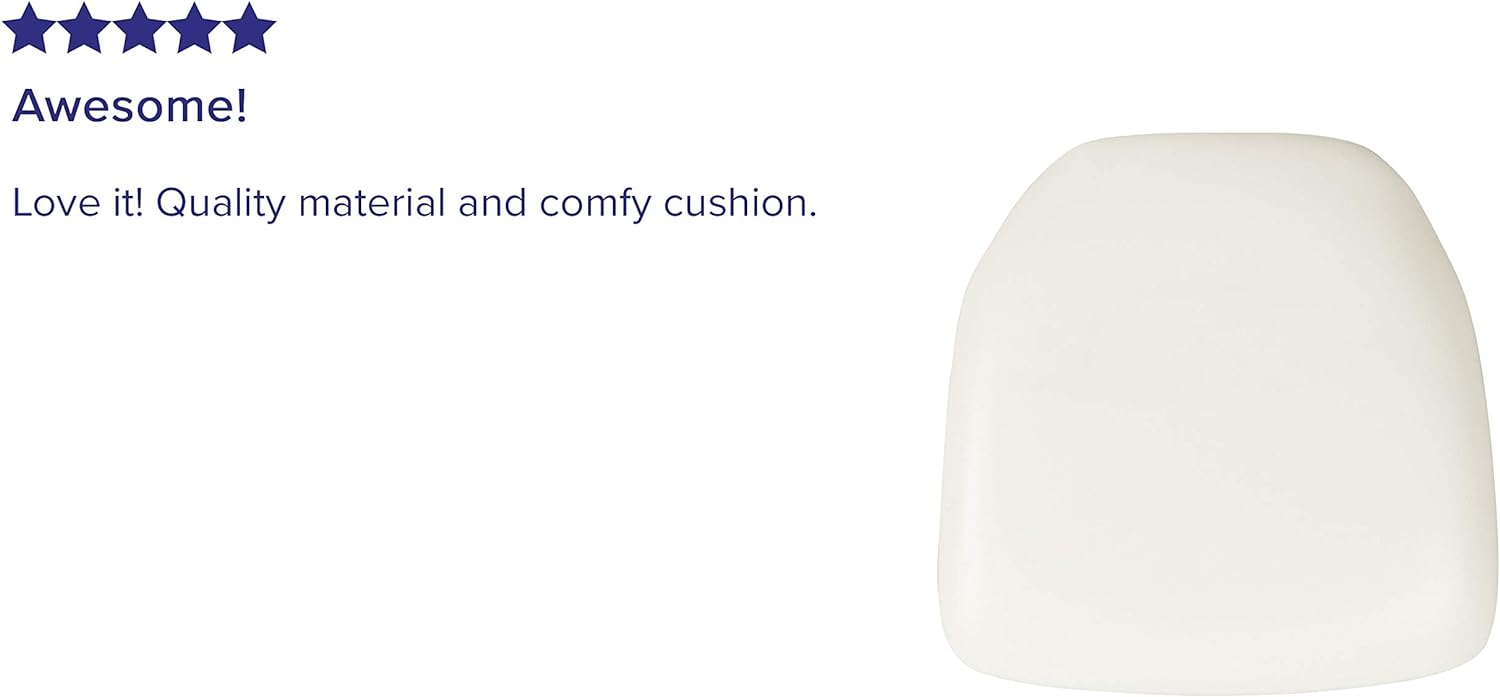 Flash Furniture Hard Ivory Vinyl Chiavari Chair Cushion