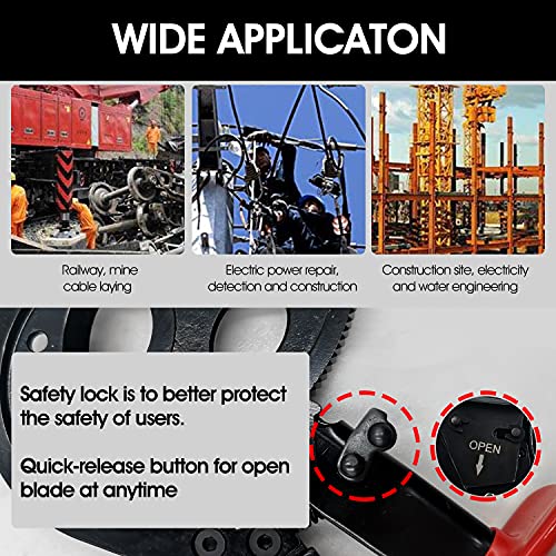 InneToc Aluminum Copper Ratchet Cable Cutters,Wire Cutters for Cutting electrical wire as Ratcheting Wire Cut Hand Tool(400mm2)