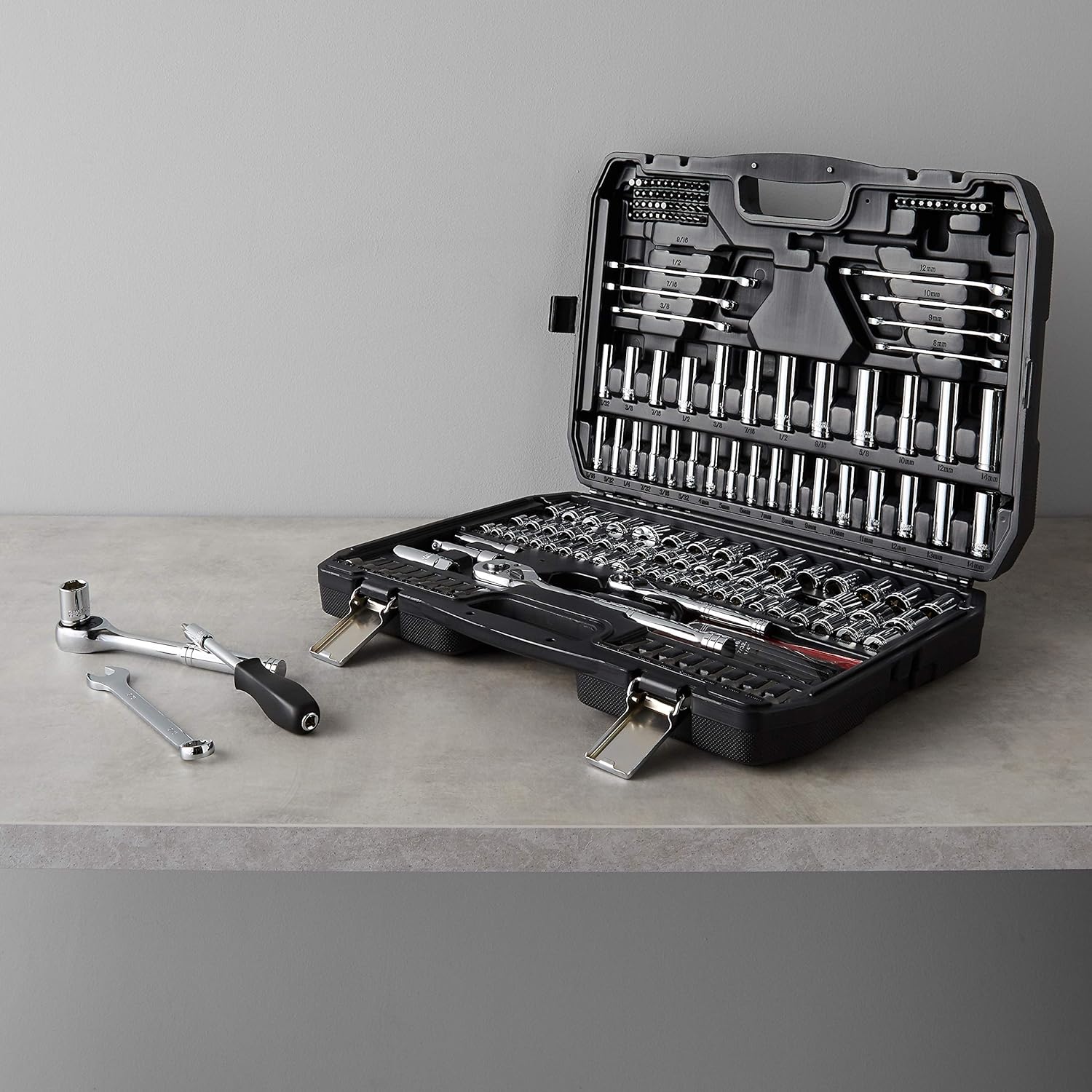 GCP Products Mechanic&s;S Tool Set With Chrome Finish And Case - Set Of 201 Pieces
