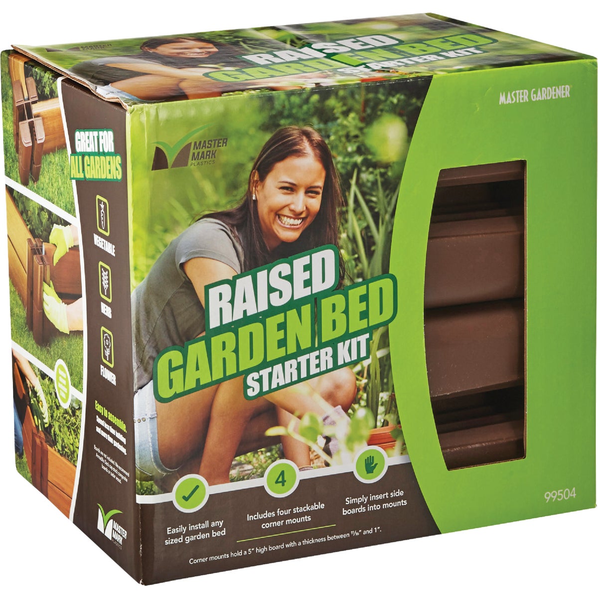 Master Mark 99504 Master Mark 5-1/2 In. Brown Plastic Raised Garden Bed Starter Kit 99504