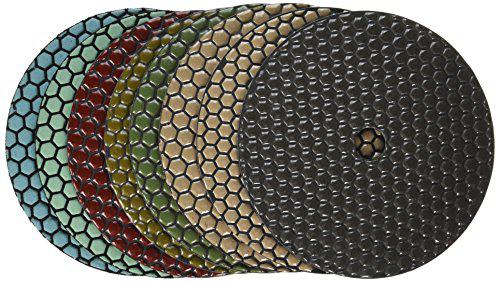 toolocity dpp7setb 7-inch shine-plus dry diamond polishing pads black buff, 8-piece