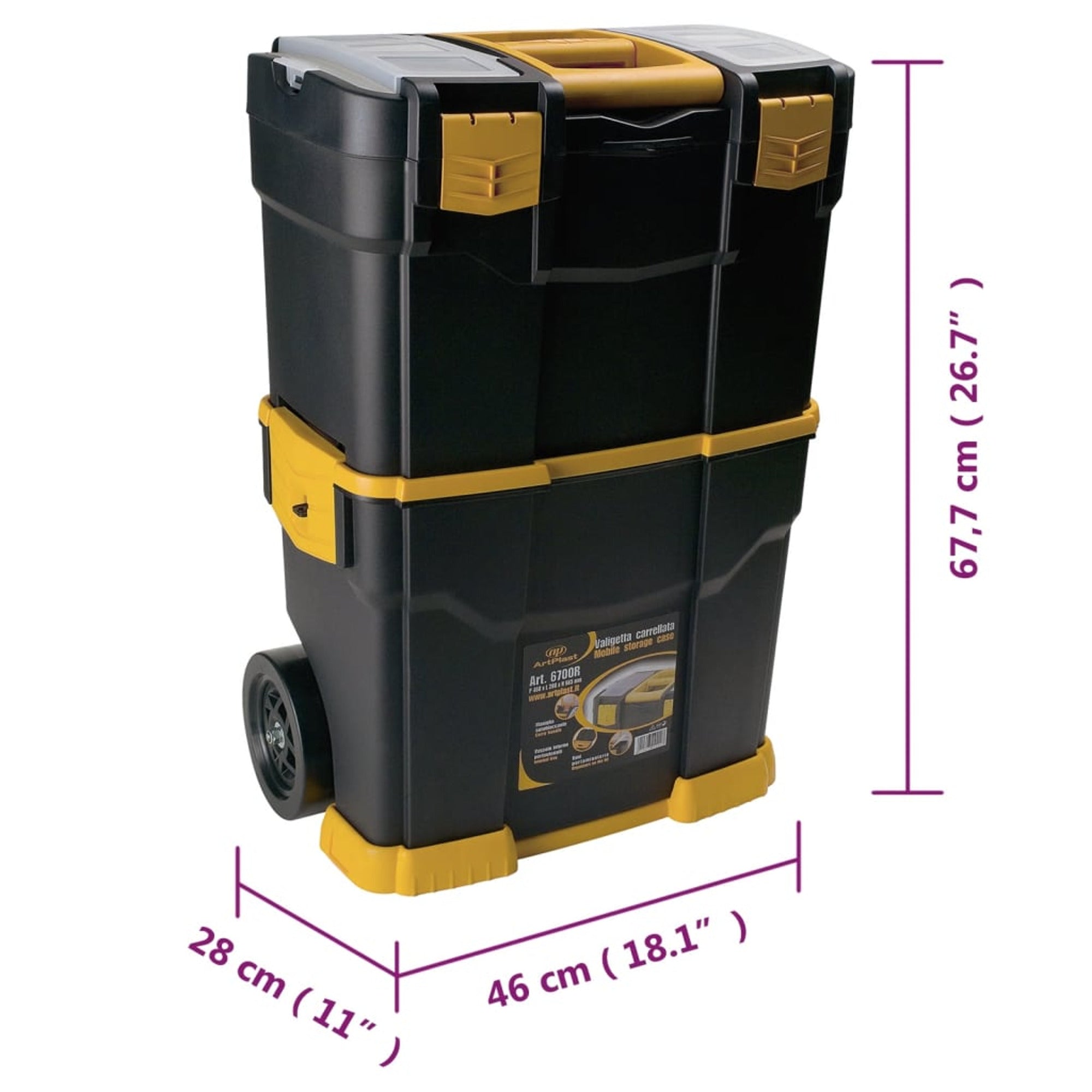 vidaXL Rolling Tool Box 18.1